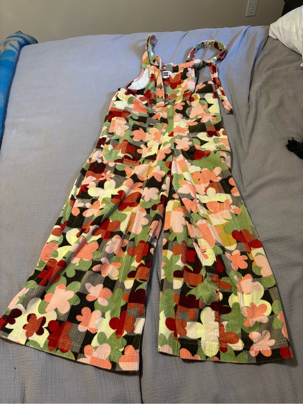 Lucy & Yak Floral Tie-Strap Wide-Leg Jumpsuit - Multicolor